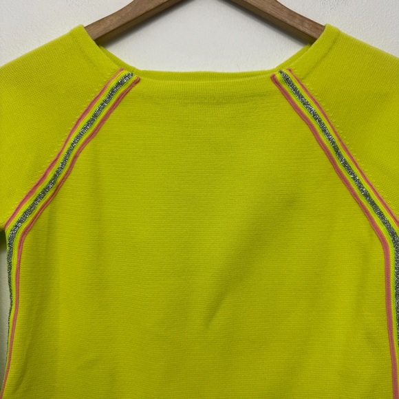 Crewcuts Lime Green Girls Sweater Side Stripes Brat Summer size 14 - Picture 11 of 12